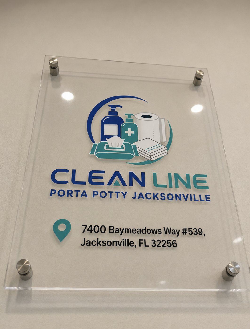 Clean Line Porta Potty office sign Jacksonville
